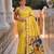 Yellow faux banarasi silk saree with paithani rich weaved pallu and blouse