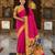 Pink faux banarasi silk saree with paithani rich weaved pallu and blouse