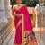 Pink faux banarasi silk saree with paithani rich weaved pallu and blouse