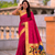 Pink faux banarasi silk saree with paithani rich weaved pallu and blouse
