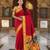 Red faux banarasi silk saree with paithani rich weaved pallu and blouse