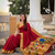 Red faux banarasi silk saree with paithani rich weaved pallu and blouse
