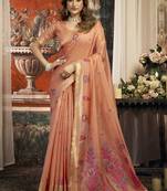 Orange cotton zari border casual wear saree