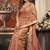 Orange cotton zari border casual wear saree