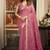 Pink cotton zari border casual wear saree