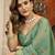 Turquoise  cotton zari border casual wear saree