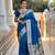 Teal blue  faux banarasi silk saree with paithani rich weaved pallu and blouse