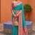 Sky blue faux banarasi silk saree with paithani rich weaved pallu and blouse