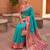 Sky blue faux banarasi silk saree with paithani rich weaved pallu and blouse