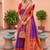 Wine faux banarasi silk saree with paithani rich weaved pallu and blouse