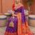 Wine faux banarasi silk saree with paithani rich weaved pallu and blouse