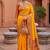 Yellow  faux banarasi silk saree with paithani rich weaved pallu and blouse