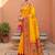 Yellow  faux banarasi silk saree with paithani rich weaved pallu and blouse