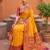 Yellow  faux banarasi silk saree with paithani rich weaved pallu and blouse