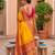 Yellow  faux banarasi silk saree with paithani rich weaved pallu and blouse