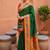 Green  faux banarasi silk saree with paithani rich weaved pallu and blouse