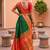 Green  faux banarasi silk saree with paithani rich weaved pallu and blouse
