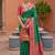 Green faux banarasi silk saree with paithani rich weaved pallu and blouse