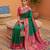 Green faux banarasi silk saree with paithani rich weaved pallu and blouse