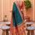 Teal blue  faux banarasi silk saree with paithani rich weaved pallu and blouse