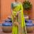 Parrot green  faux banarasi silk saree with paithani rich weaved pallu and blouse