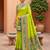 Parrot green  faux banarasi silk saree with paithani rich weaved pallu and blouse