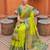 Parrot green  faux banarasi silk saree with paithani rich weaved pallu and blouse