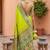 Parrot green  faux banarasi silk saree with paithani rich weaved pallu and blouse