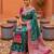 Sea green soft silk blend saree with zari weaving meenakari design