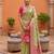 Pear  soft silk blend saree with zari weaving meenakari design