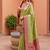 Pear  soft silk blend saree with zari weaving meenakari design