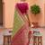 Pear  soft silk blend saree with zari weaving meenakari design