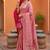Peach soft silk blend saree with zari weaving meenakari design
