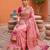 Peach soft silk blend saree with zari weaving meenakari design