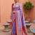Lavender  soft silk blend saree with zari weaving meenakari design