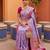 Lavender  soft silk blend saree with zari weaving meenakari design