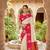 White soft silk blend saree with zari weaving meenakari design