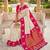 White soft silk blend saree with zari weaving meenakari design