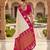 White soft silk blend saree with zari weaving meenakari design
