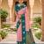 Peach soft silk blend saree with zari weaving meenakari design