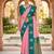 Peach soft silk blend saree with zari weaving meenakari design