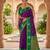 Wine soft silk blend saree with zari weaving meenakari design