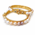 Pearl bangle set, gold-toned, openable, kundan embellished