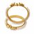 Pearl bangle set, gold-plated, white pearls, elephant motif,