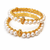 Pearl bangle set, gold-toned, openable, traditional style, 