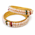 Pearl bangle with ruby and emerald beads, gold-toned, traditional style,