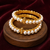 Pearl bangle set, gold-toned, openable, traditional style, 