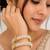 Pearl bangle set, gold-toned, openable, white freshwater pearls,