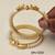 Pearl bangle set, gold-plated, white pearls, elephant motif,