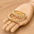 Pearl bangle set, gold-toned, white pearls, openable